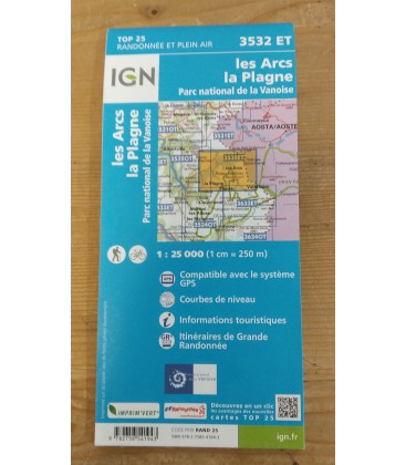 Carte IGN - 3532 ET Les Arcs - La Plagne