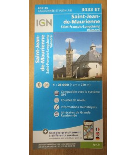 Carte IGN - 3433 ET   Saint Jean de Maurienne