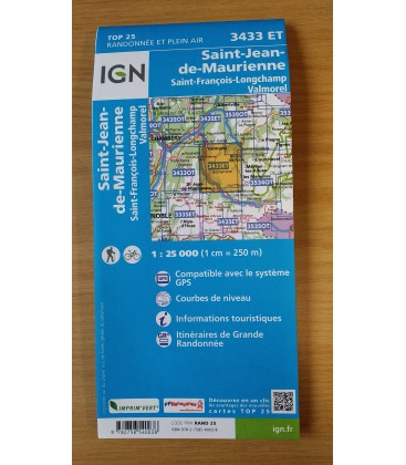 Carte IGN - 3433 ET   Saint Jean de Maurienne
