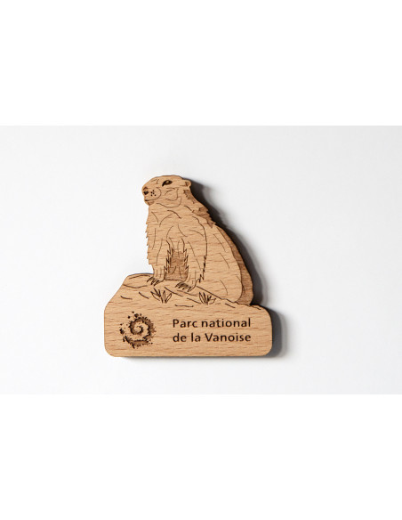 Magnet bois marmotte