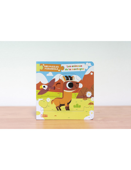 LIVRE PUZZLE FARANDOLE "ANIMAUX DE LA MONTAGNE"