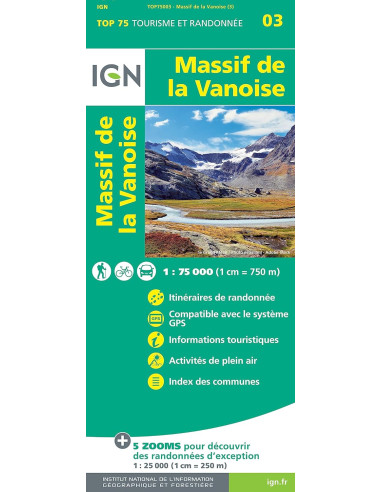 CARTE IGN - TOP75003 MASSIF DE LA VANOISE