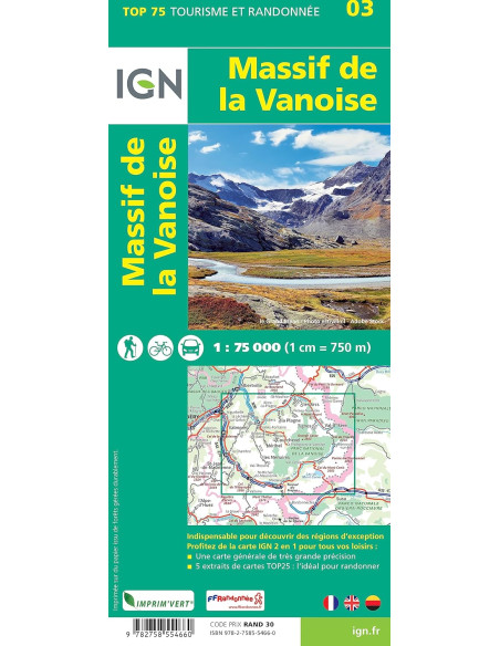 CARTE IGN - TOP75003 MASSIF DE LA VANOISE