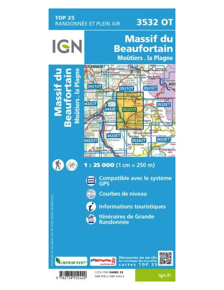 Carte IGN - 3532 OT Massif du Beaufortain