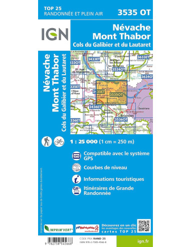 Carte IGN N° 3535OT Névache - Mont Thabor